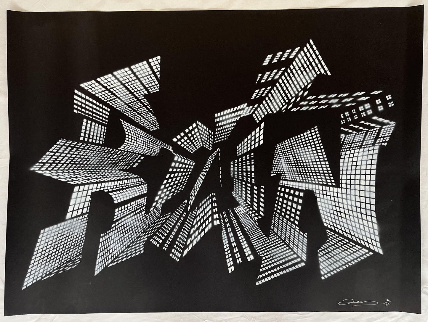 Dean Zeus Colman  - Run (Hand-Painted Stencil)
