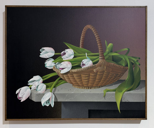 Casey Gray - Tulips In A Garden Basket