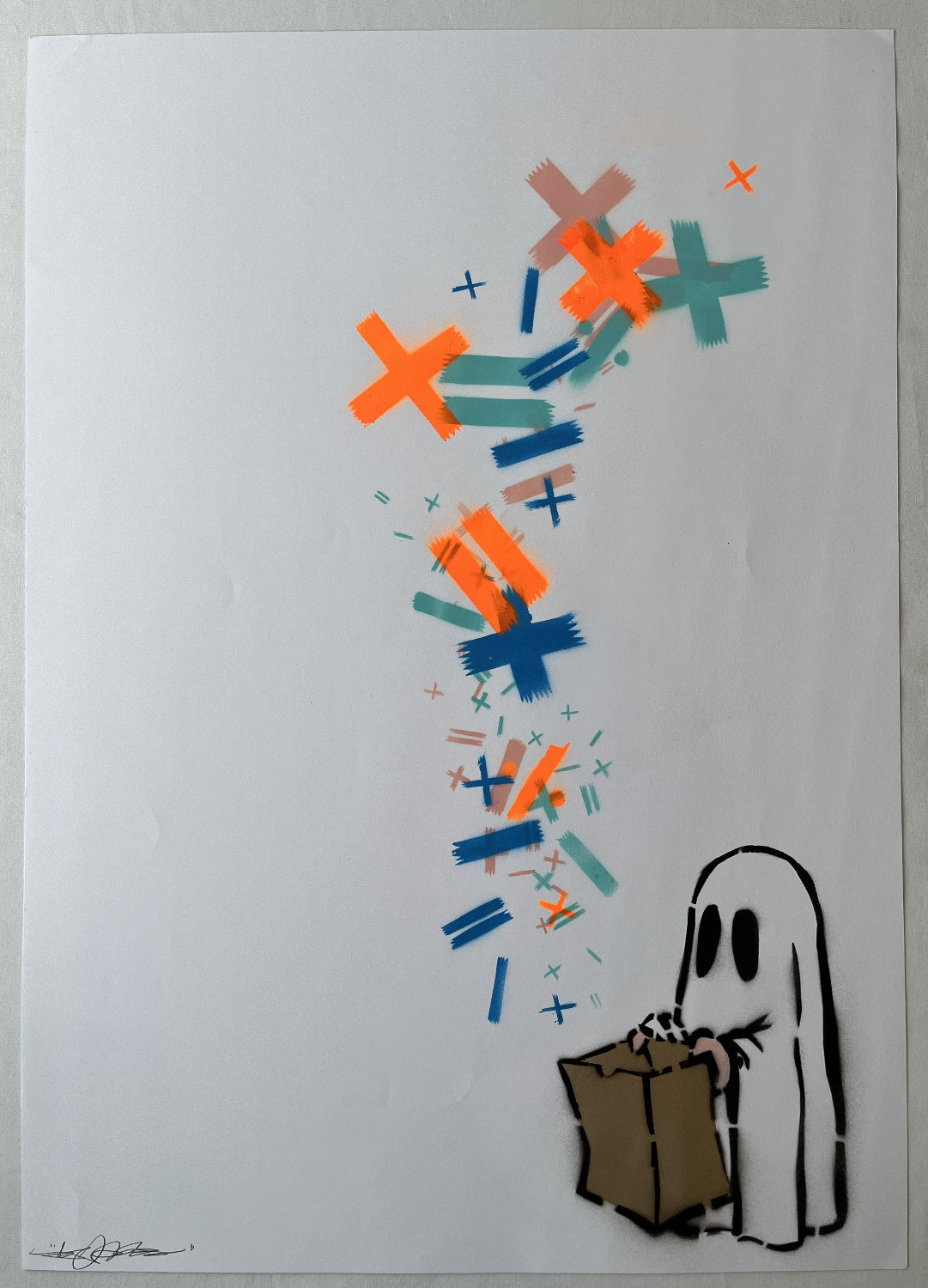 Stevie Unknown - You Bring The Math, We'll Bring The Magic (Tangerine) (Original Painting on Paper)