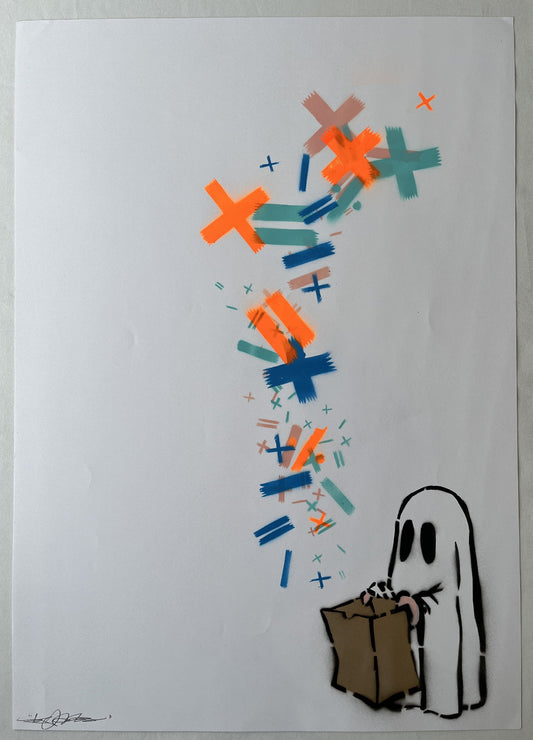 Stevie Unknown - You Bring The Math, We'll Bring The Magic (Tangerine) (Original Painting on Paper)