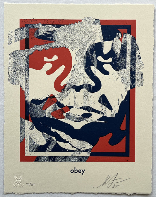 Shepard Fairey - Obey Torn Icon Letterpress