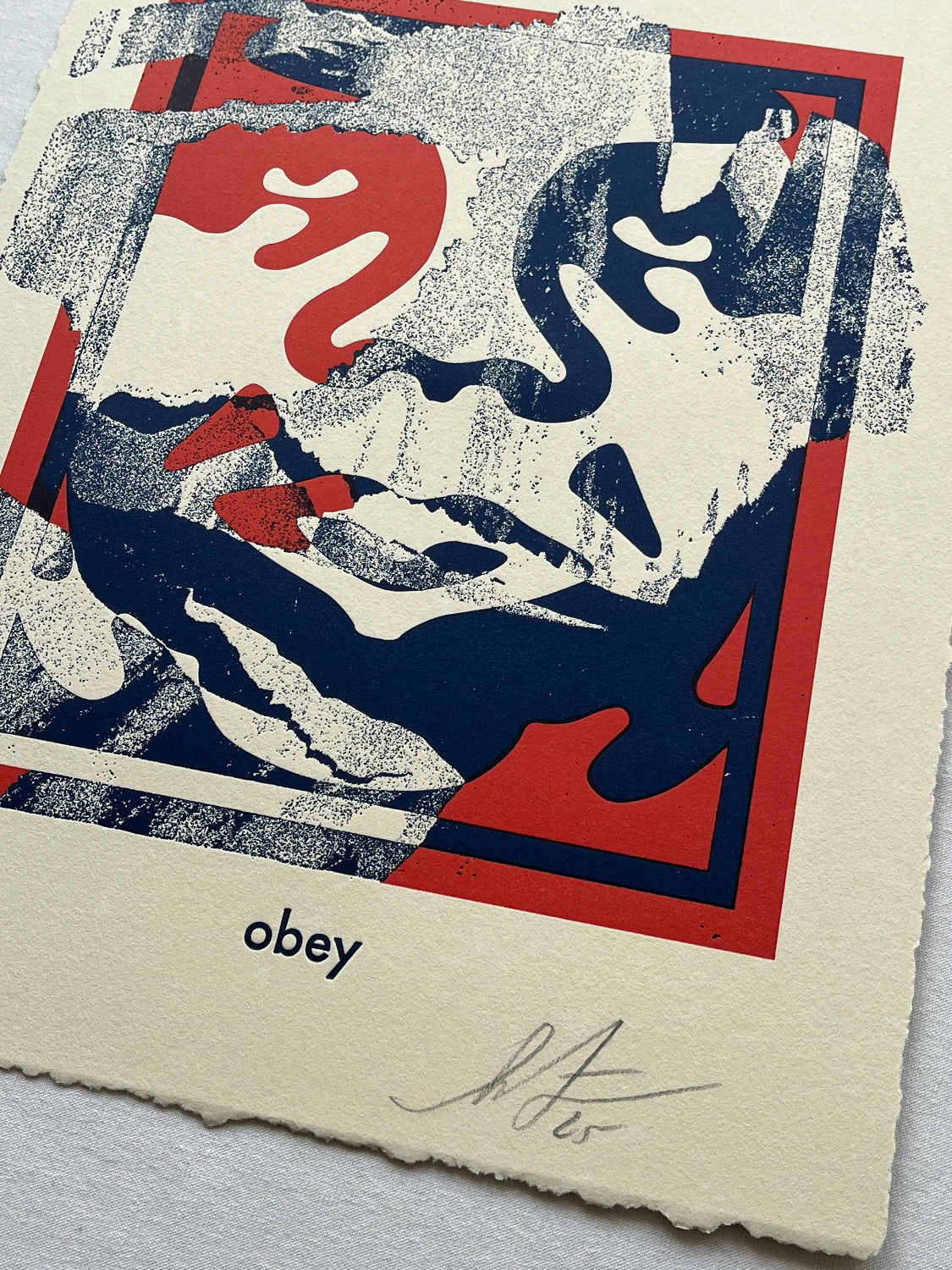 Shepard Fairey - Obey Torn Icon Letterpress