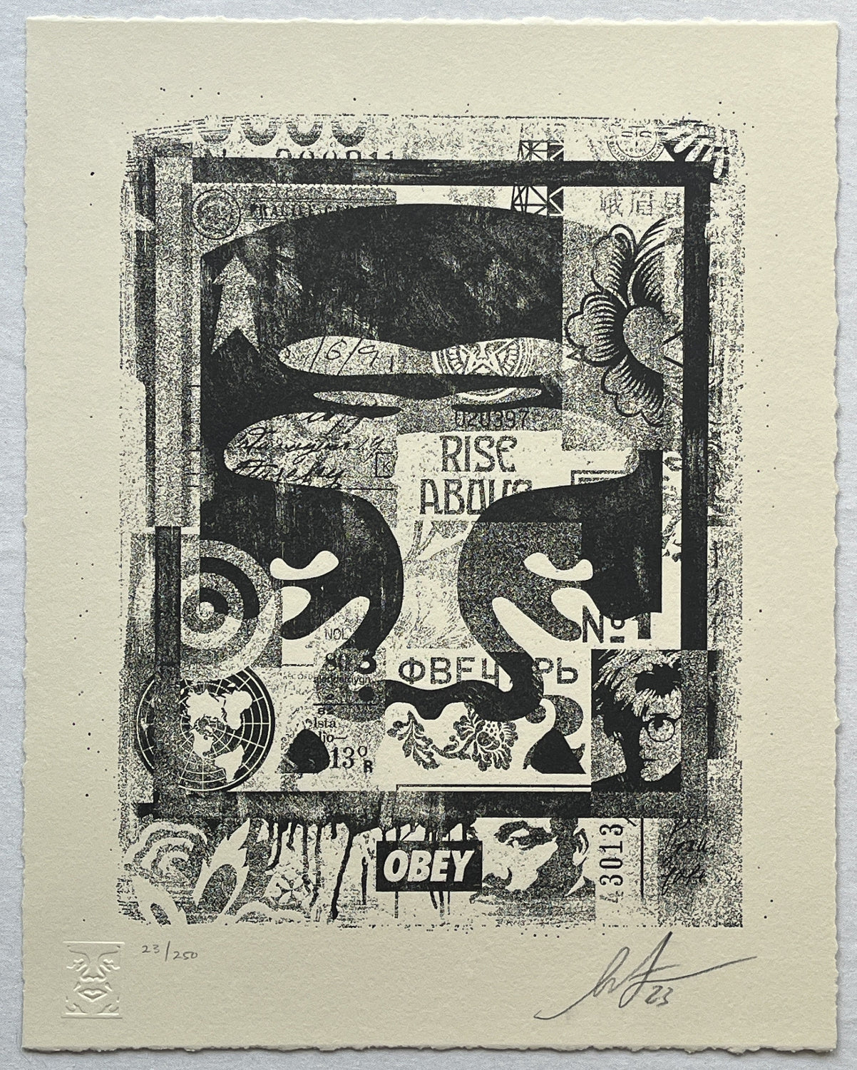 Shepard Fairey - Icon Collage (Top) Letterpress