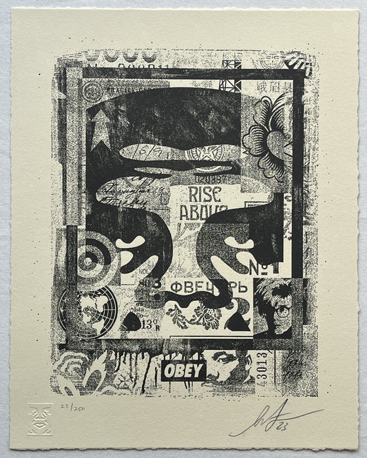 Shepard Fairey - Icon Collage (Top) Letterpress