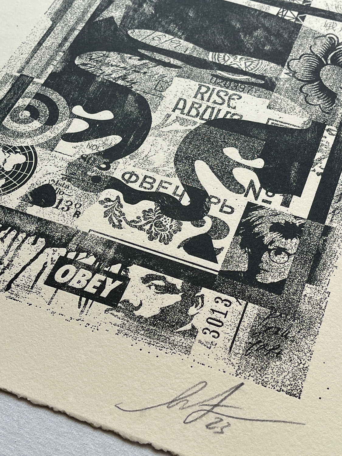 Shepard Fairey - Icon Collage (Top) Letterpress
