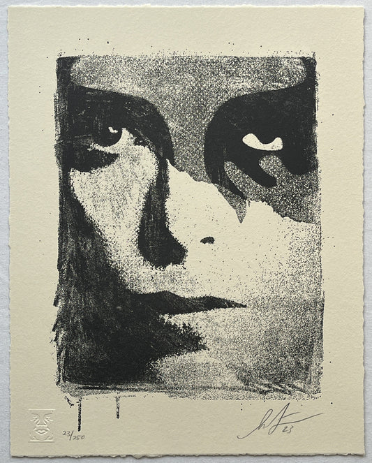 Shepard Fairey - A Cracked Icon Letterpress (David Bowie)