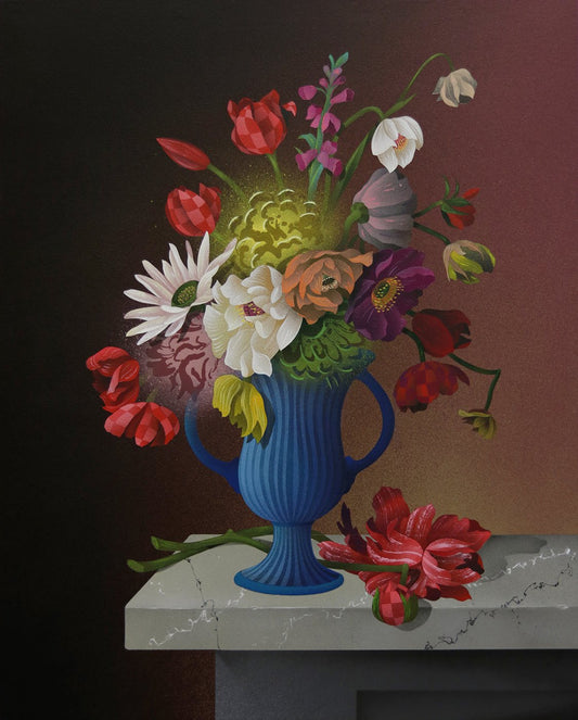 Casey Gray - Arrangement In A Blue Vase - Original 

