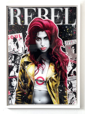 The Postman - Amy Winehouse (Rebel Edition) (A2 / A1 Framed Acrylic)