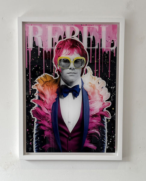 The Postman - Elton John (Rebel Edition) (A2 / A1 Framed Acrylic)