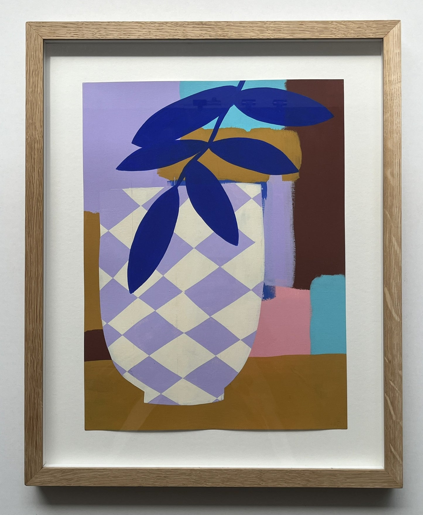 HelloMarine - Vase Parme (Original Framed Painting on Paper)