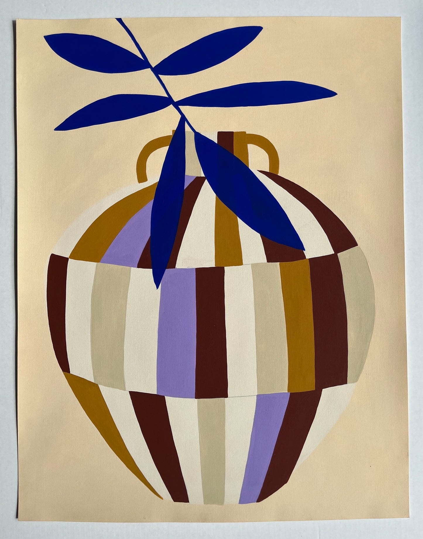 HelloMarine - Vase Sienne (Original Painting on Paper)