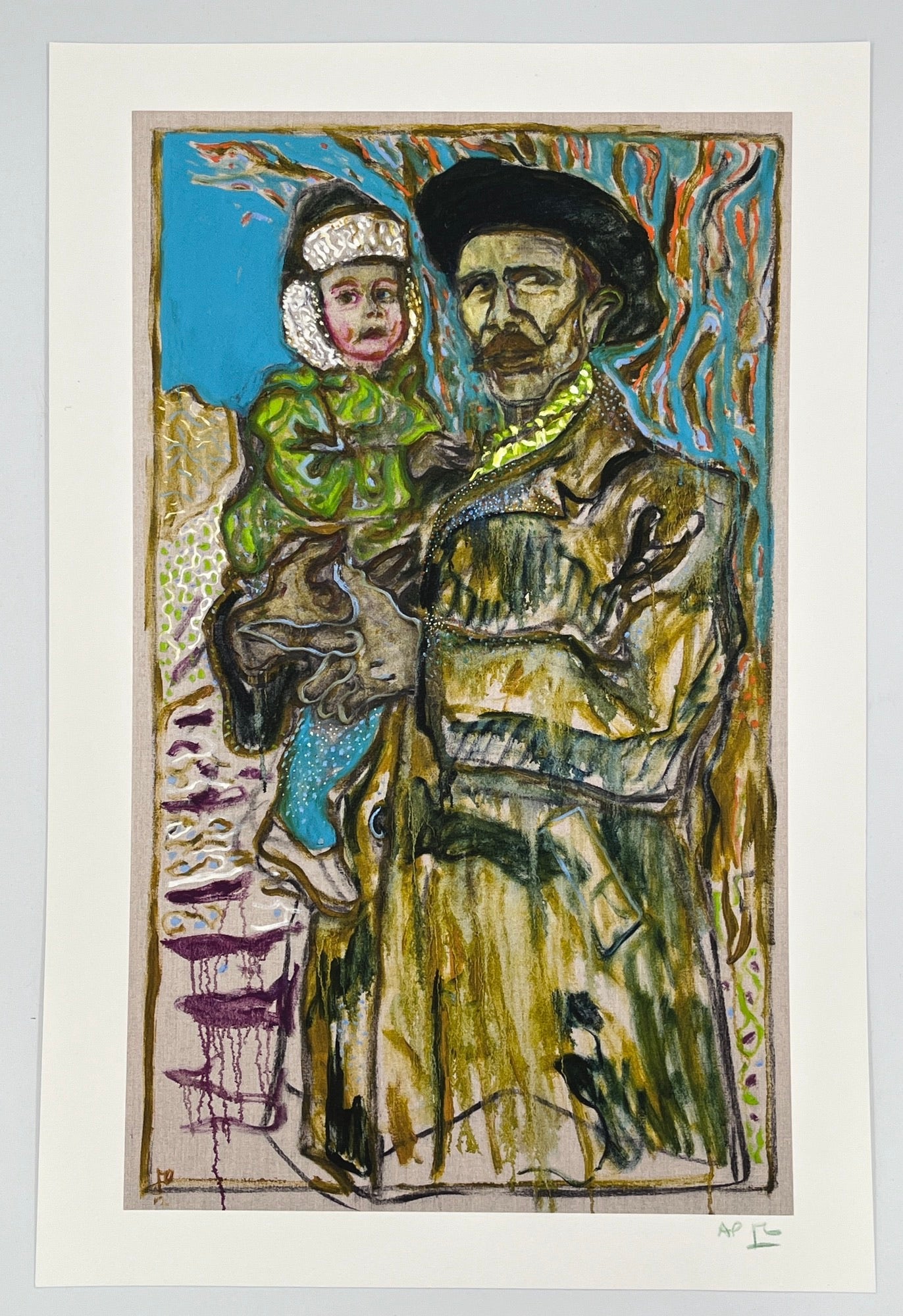 Billy Childish - Self Portrait with Daughter