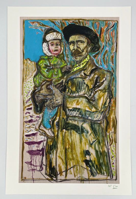 Billy Childish - Self Portrait with Daughter