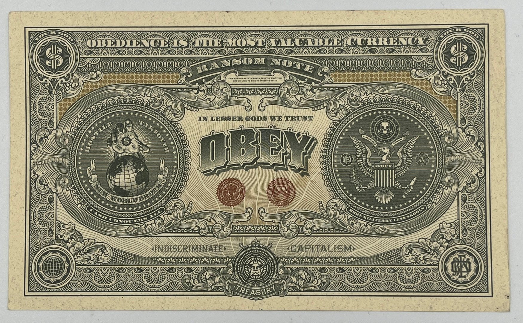 Shepard Note Shepard Fairey - Two Sides Of Capitalism Bank Note – Prescription Art