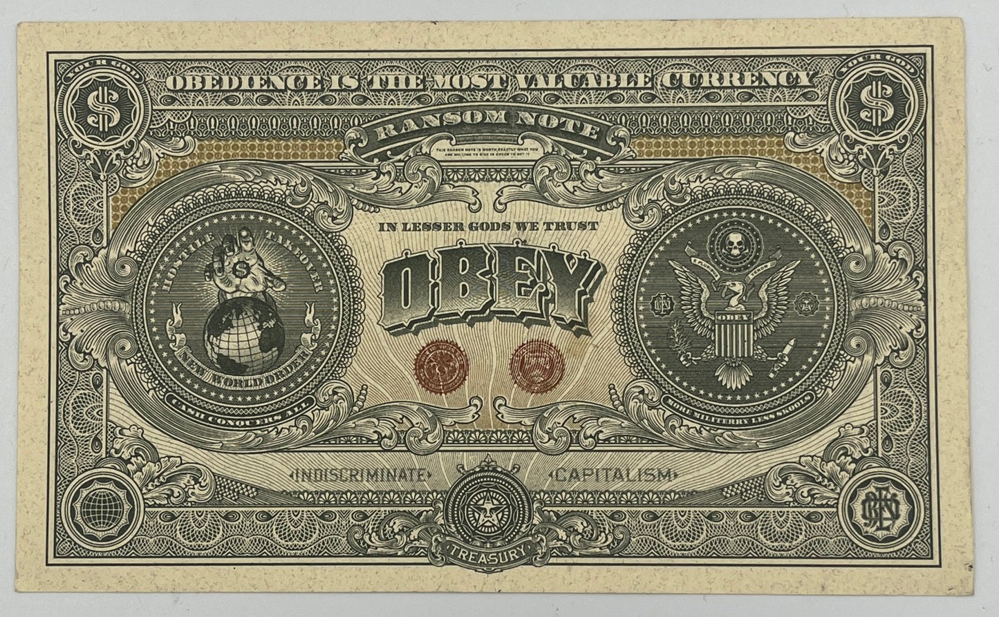 Shepard Fairey - Two Sides Of Capitalism Bank Note