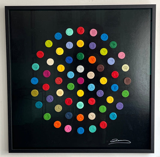 Dean Zeus Colman - 61 Pills (Hirst Edition) (Black) (Framed)