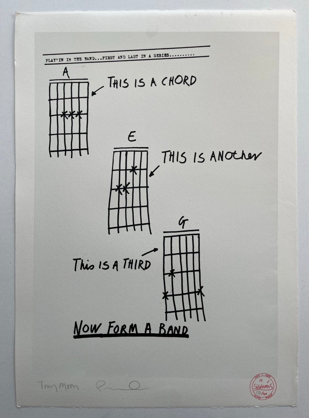 Tony Moon - Three Chords (Now Form A Band) (Screenprint)