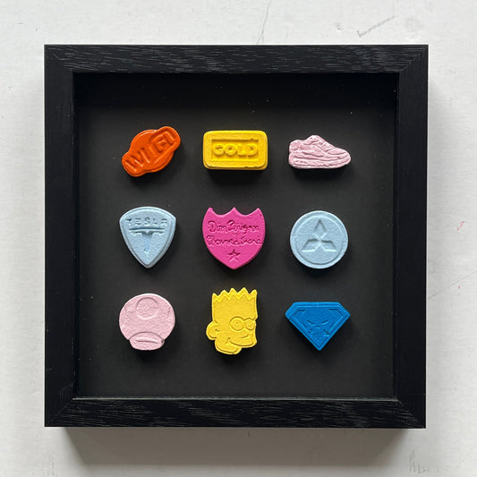 Dean Zeus Colman - 9 Pills (Framed in Black)