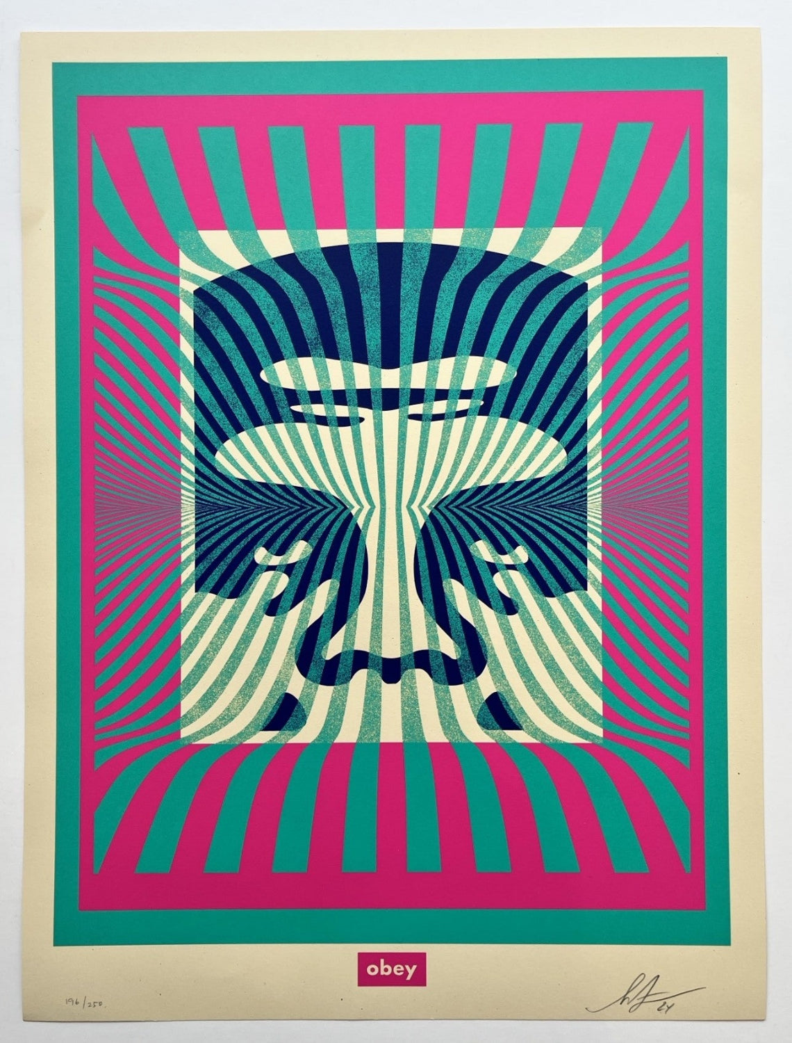 Shepard Fairey - Op-Art Icon (Aqua)