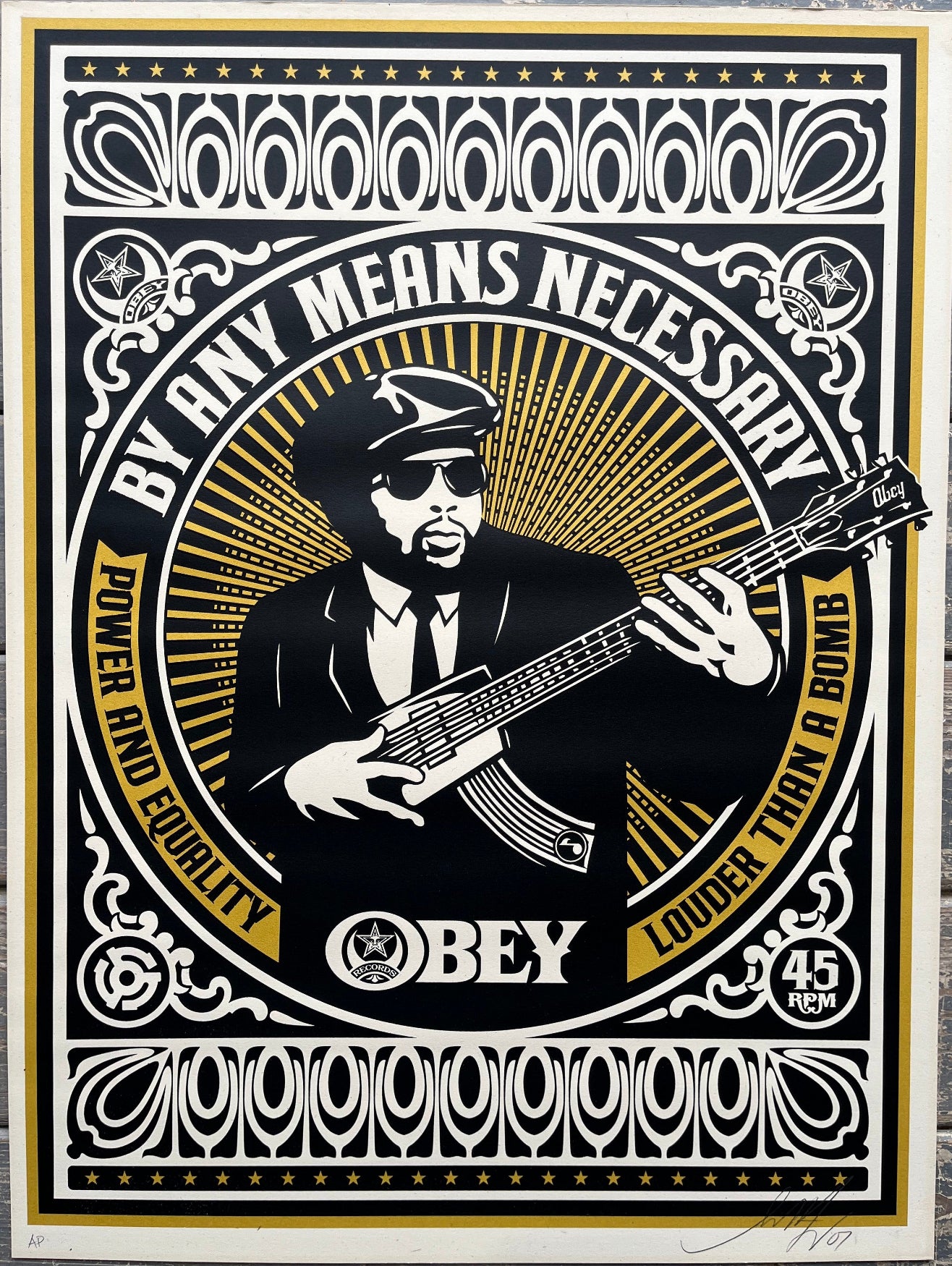 Shepard Fairey - By Any Means Necessary (Gold) (AP)