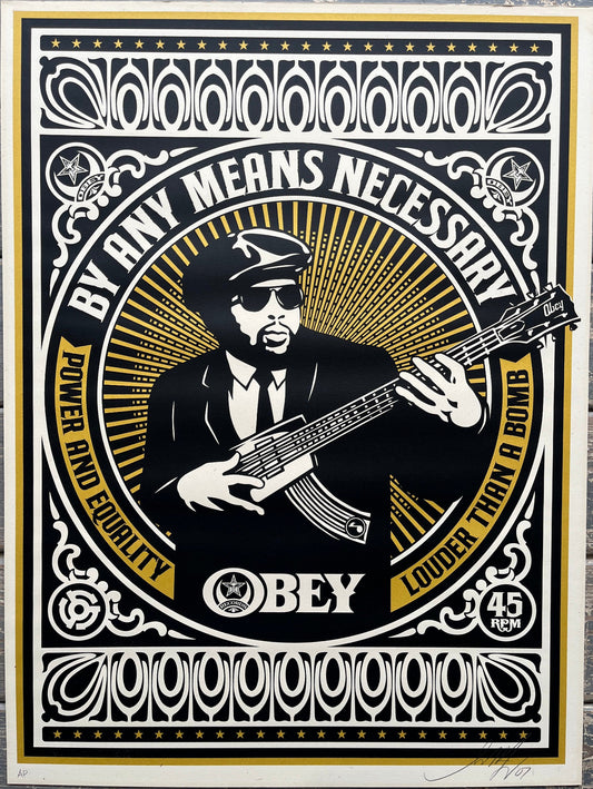 Shepard Fairey - By Any Means Necessary (Gold) (AP)
