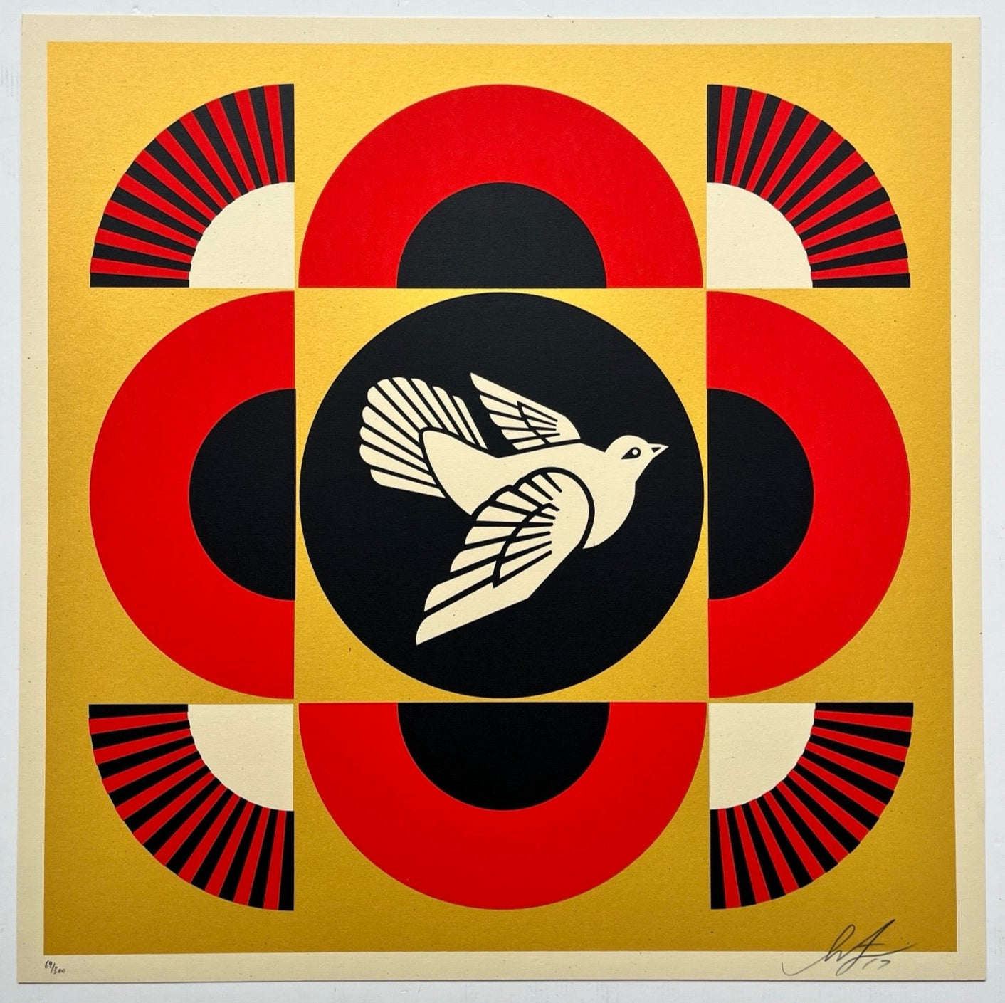 Shepard Fairey - Geometric Dove (Gold)