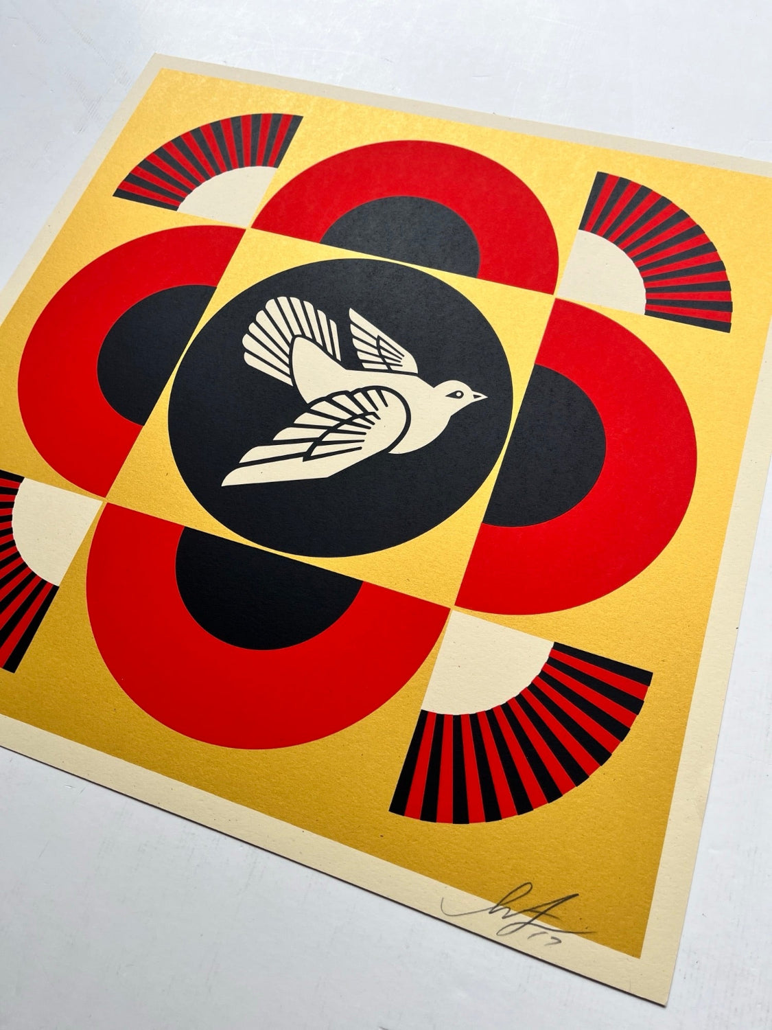 Shepard Fairey - Geometric Dove (Gold)