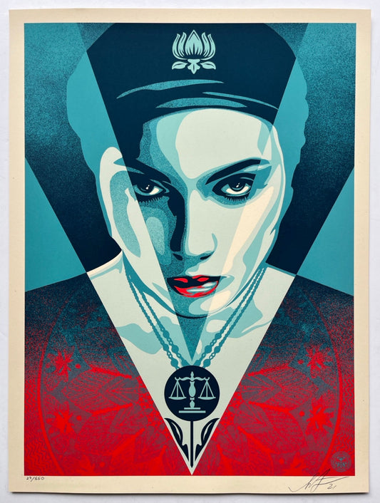 Shepard Fairey - Justice Woman (Blue)