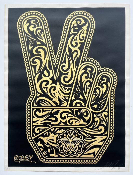 Shepard Fairey - Peace Fingers (Black)