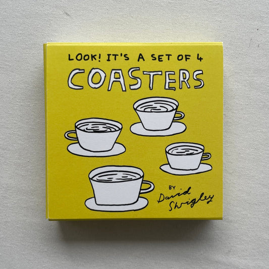 David Shrigley - Pack of 4 Coasters - Black & White