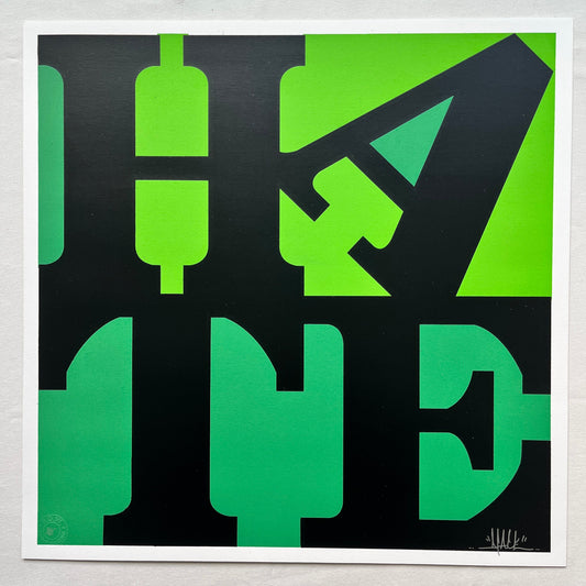 D*Face - Hate (Green) - Signed Screenprint