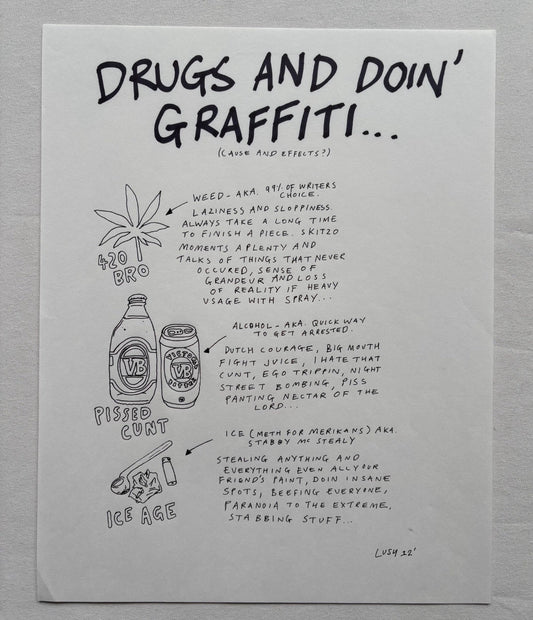 Lushsux - Zine Drawing #28 (Drugs And Doin' Graffiti...)