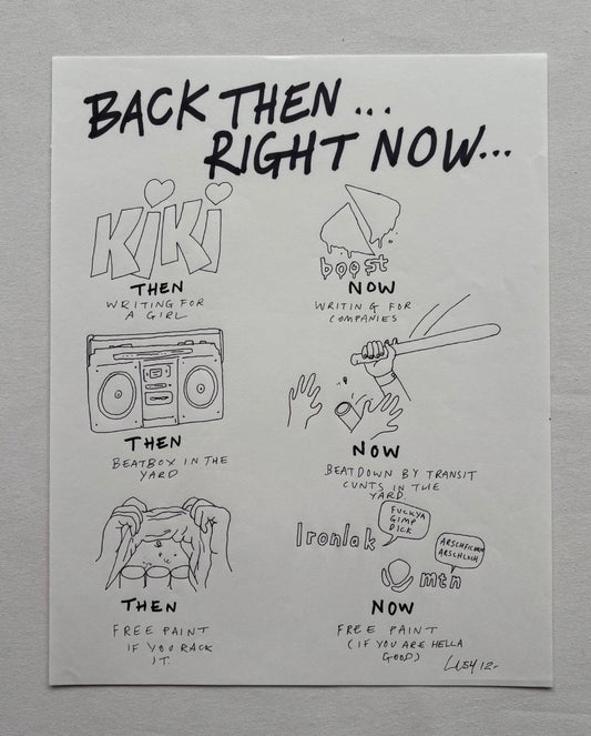 Lushsux - Zine Drawing #35 (Back Then...Right Now...)