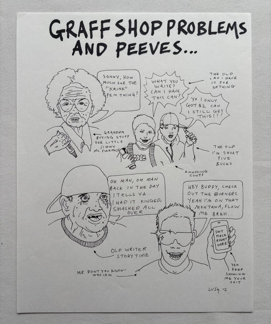Lushsux - Zine Drawing #30 (Graff Shop Problems And Peeves... )