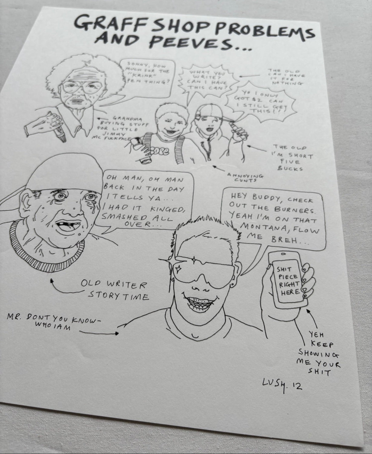 Lushsux - Zine Drawing #30 (Graff Shop Problems And Peeves... )