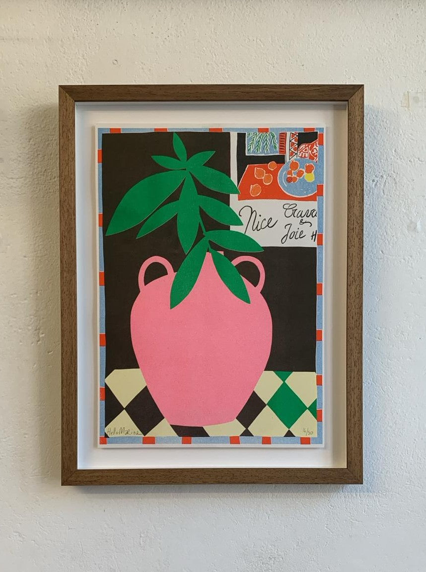 HelloMarine - Matisse Et Vase Rose (Risograph)