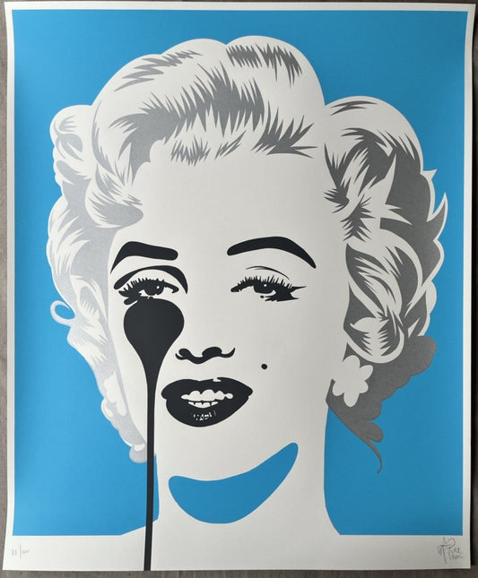 Pure Evil - Marilyn Classic (Blue and Silver) Print