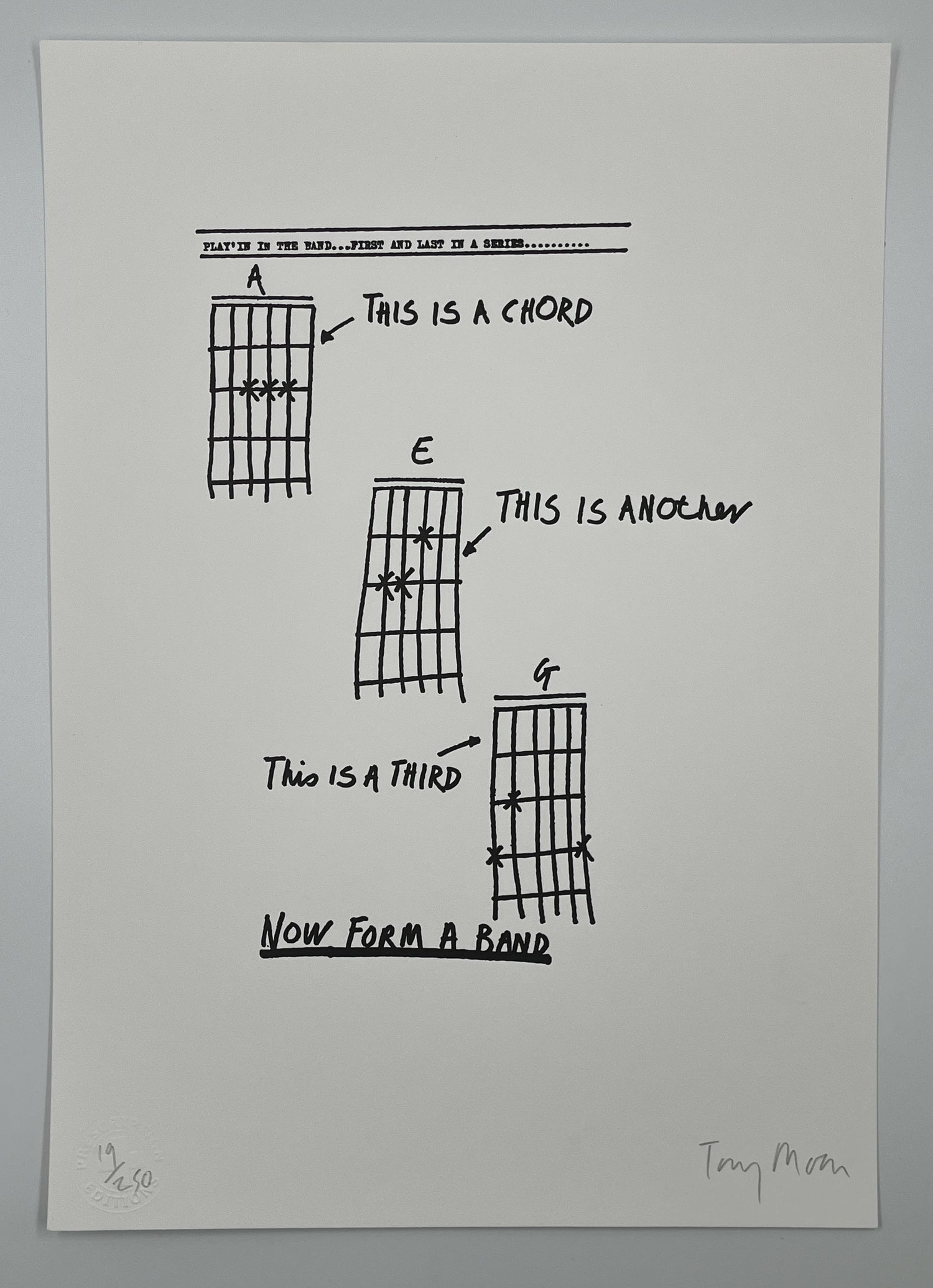 Tony Moon - Three Chords - Punk Letterpress
