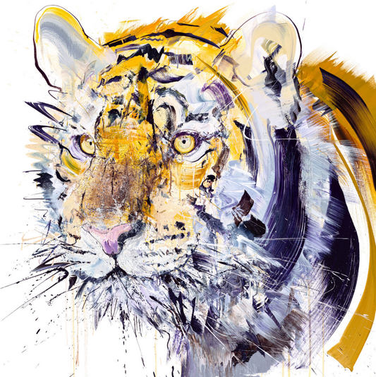 Dave White - Tiger (XL Hand-Finished Edition) (Framed)