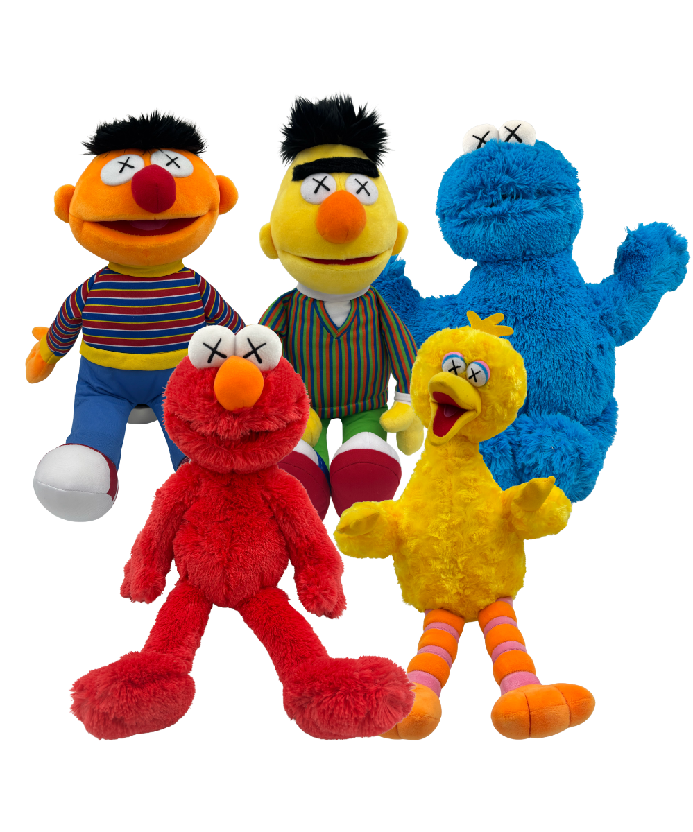 Kaws x Uniqlo x Sesame Street plush toys, complete (sold together or individually)