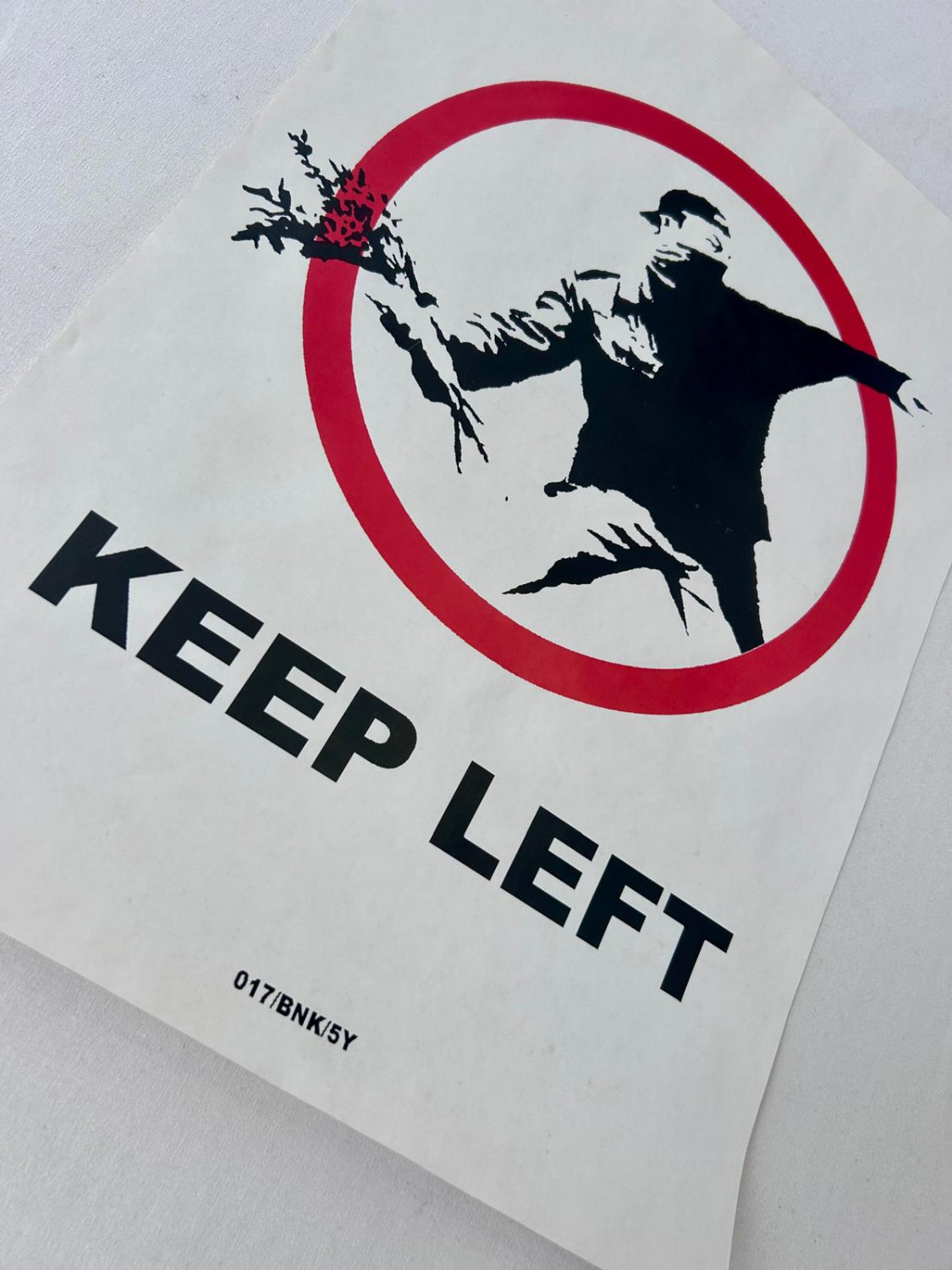 Banksy - Keep Left (XL Sticker)