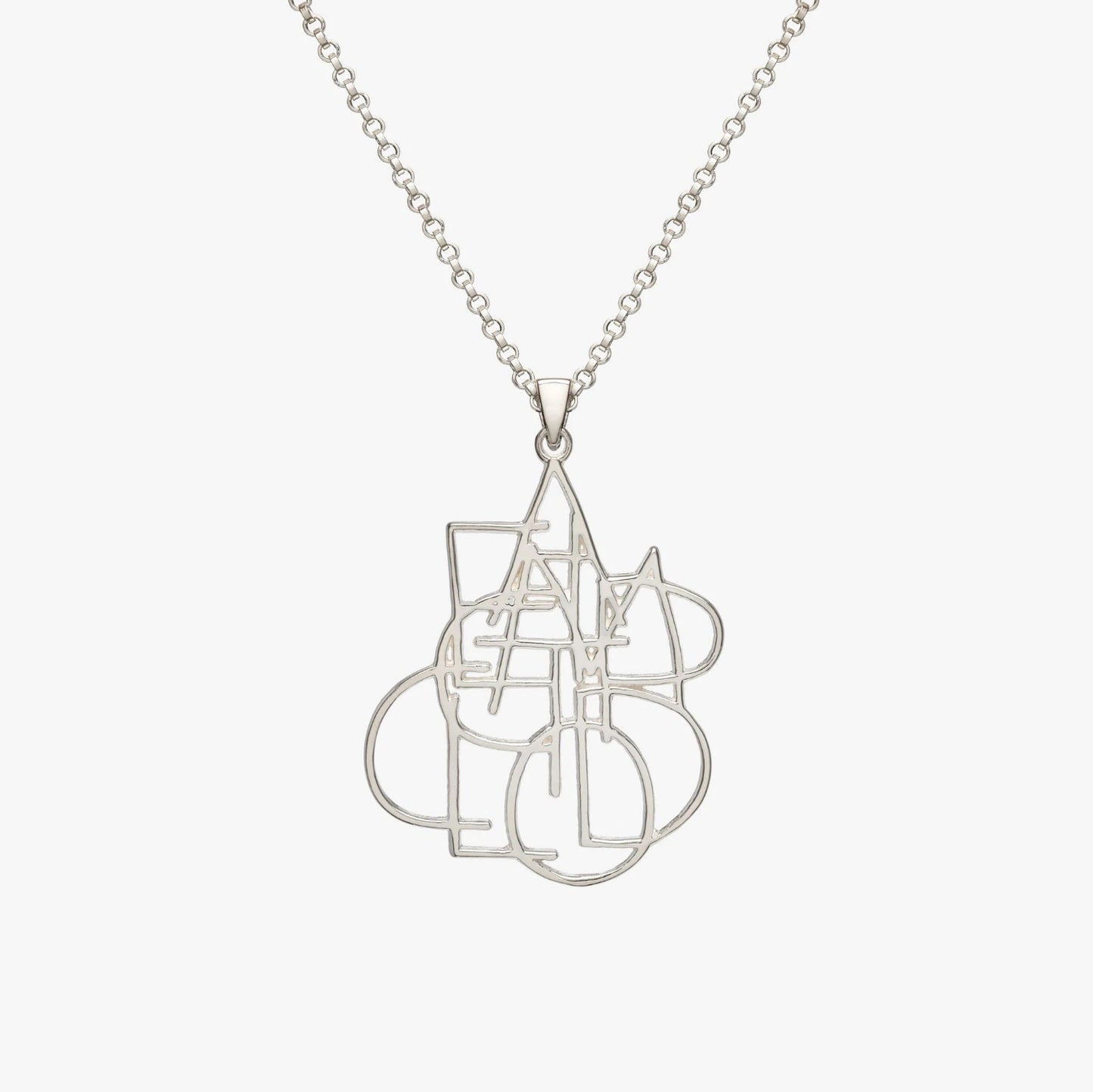 David Shrigley - 'Complicated' Silver Necklace