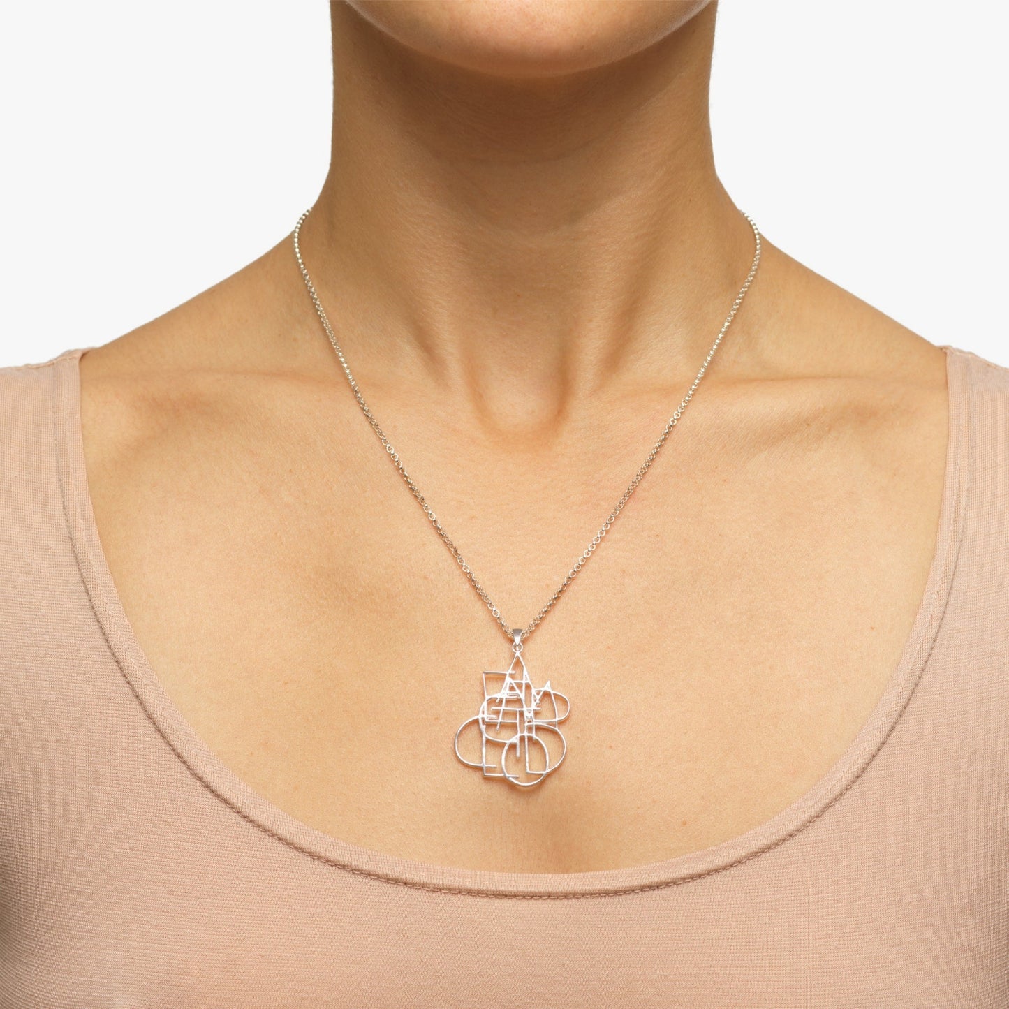 David Shrigley - 'Complicated' Silver Necklace
