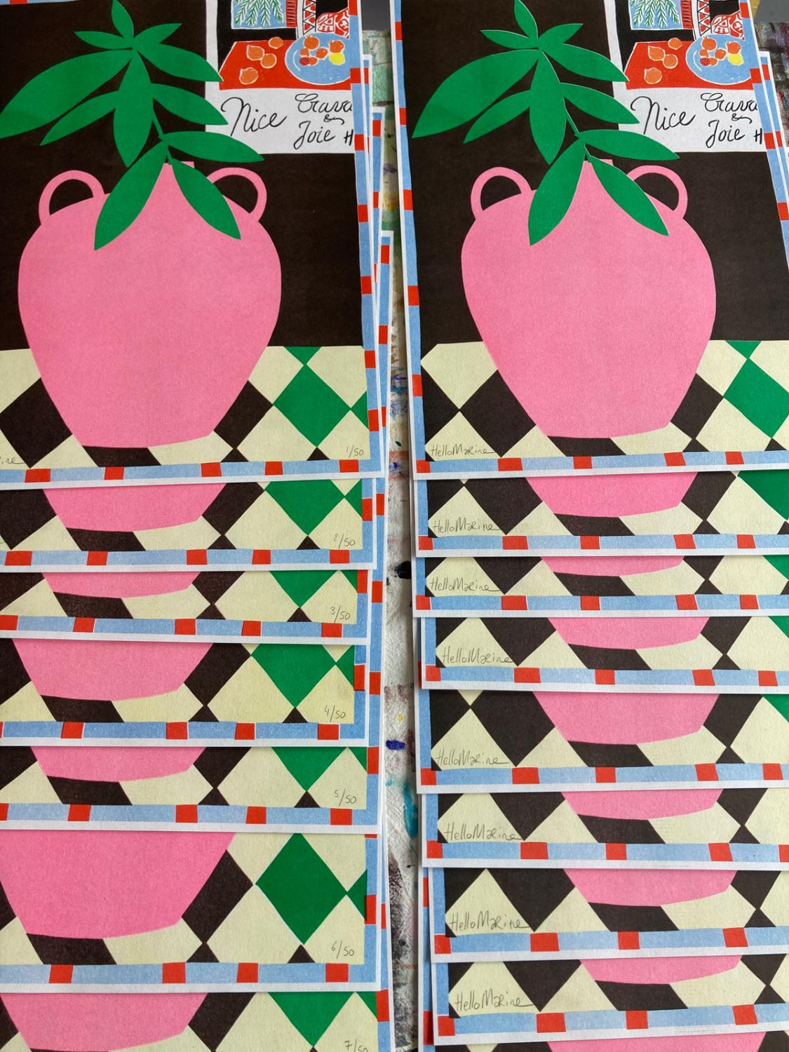 HelloMarine - Matisse Et Vase Rose (Risograph)