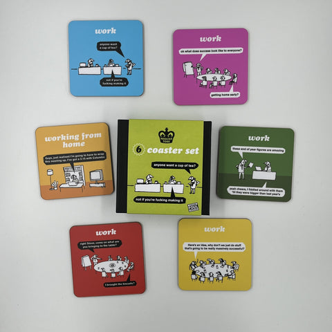 Modern Toss - Set Of 6 Coasters (Box Set  1 - Green)