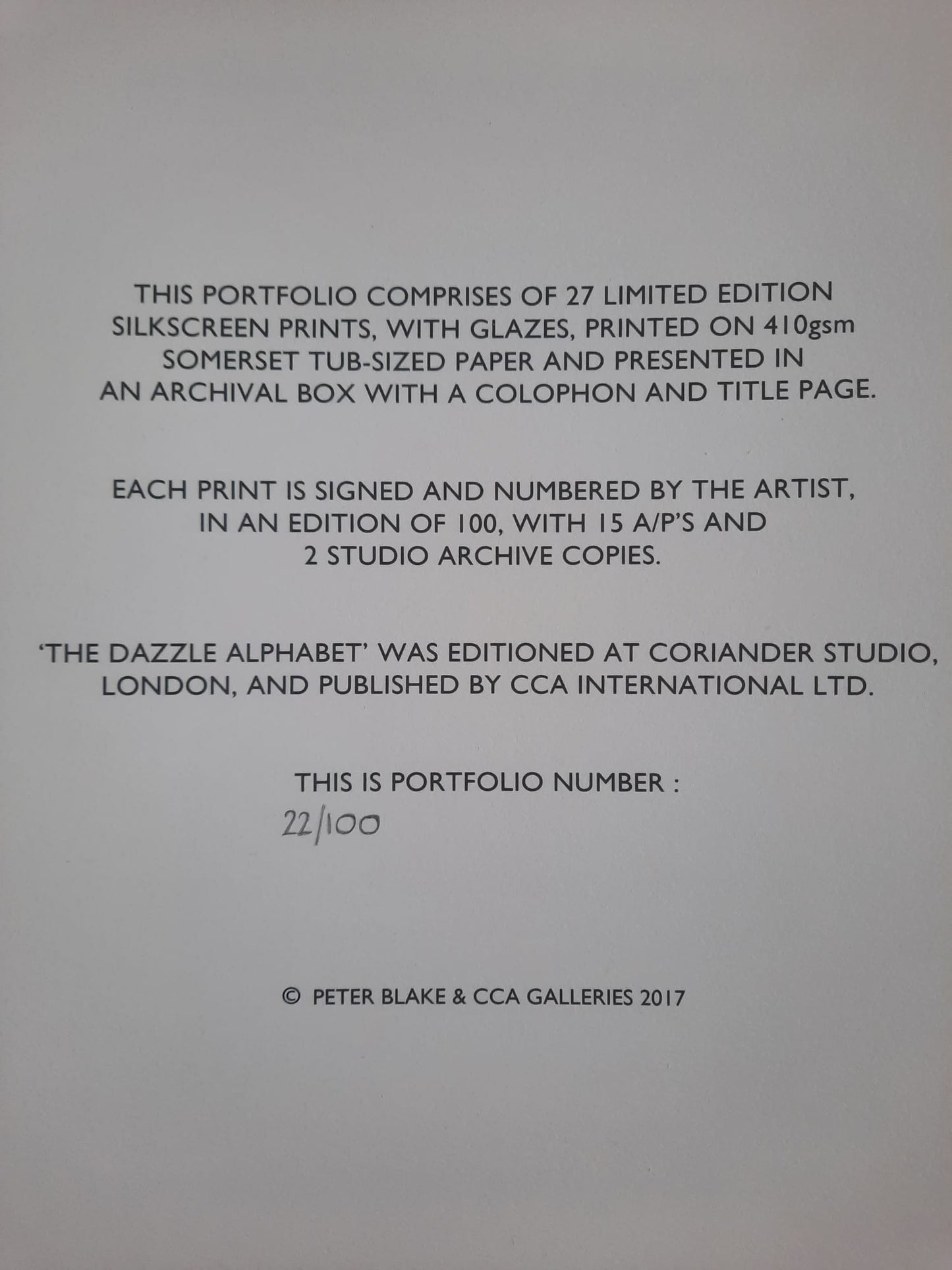 Peter Blake - Dazzle Letter Set Deluxe Edition