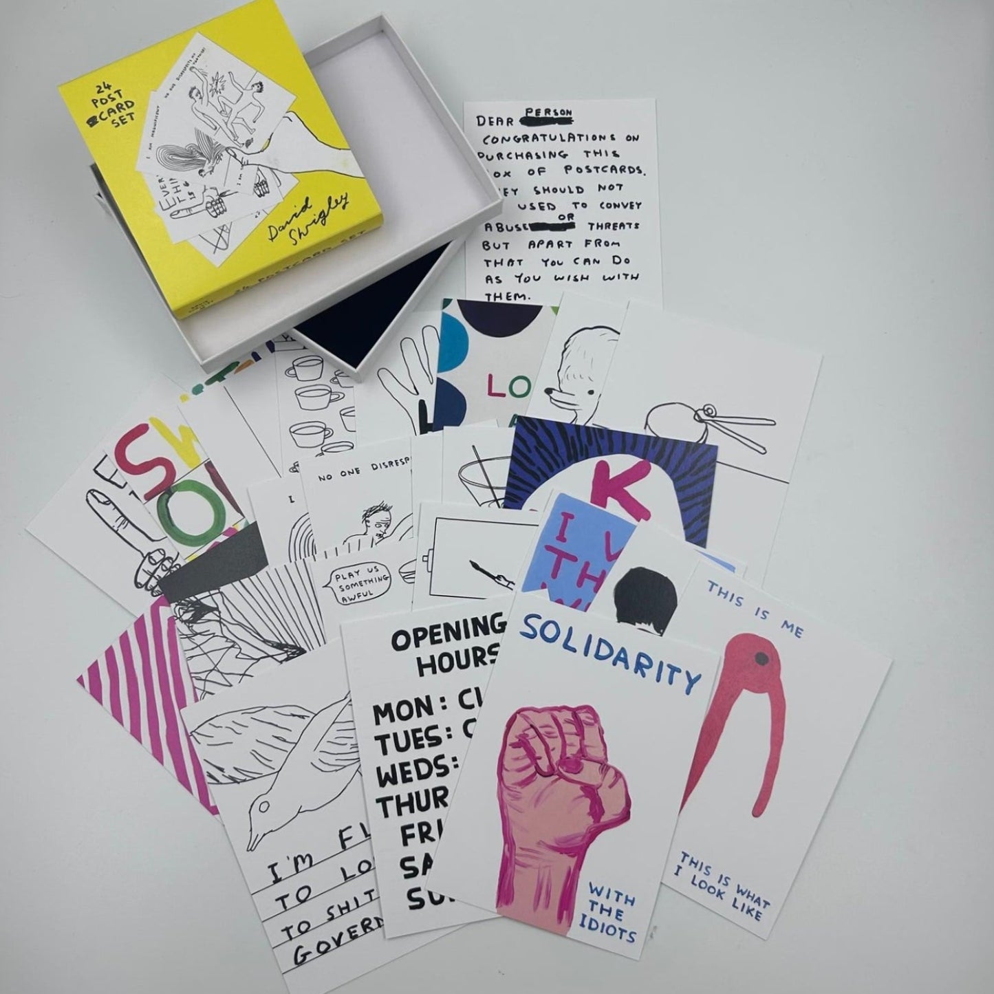 David Shrigley - Postcard Set #1 (24 Postcards)