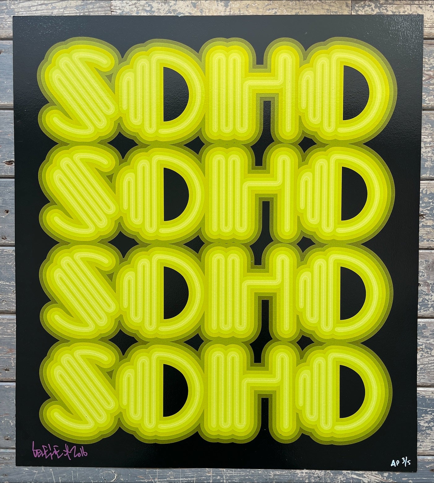 Ben Eine - Soho (Acid Green) (Artist Proof)