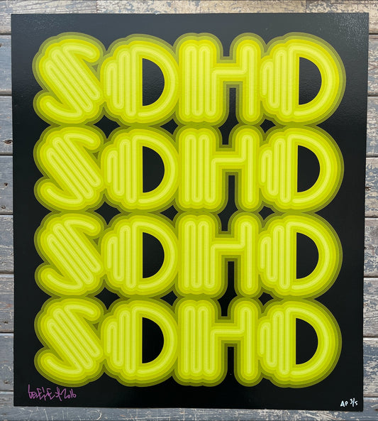 Ben Eine - Soho (Acid Green) (Artist Proof)