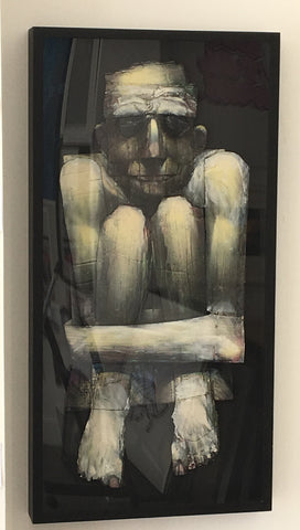 Adam Neate - Boxed In (Original Framed Cardboard Painting) - Elms Lesters